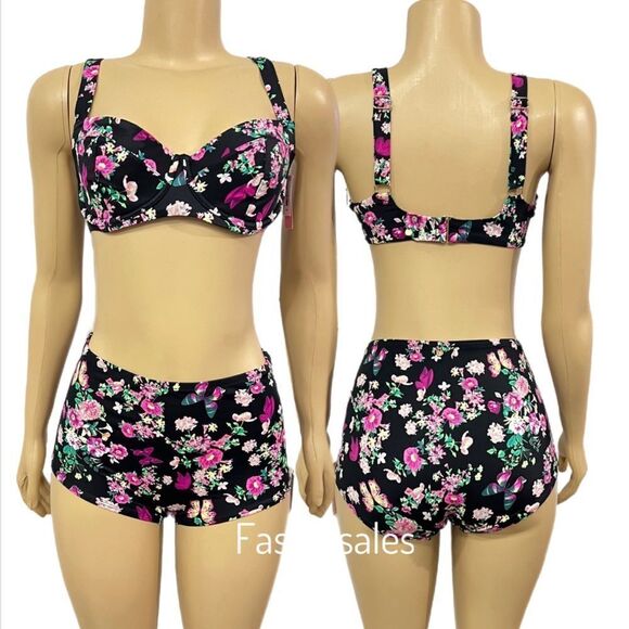 Victorias Secret Swim Wicked Push up without padding Bikini Top & Shortie Set - Picture 1 of 6